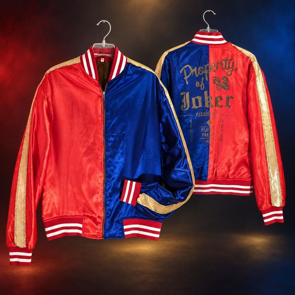 Harley Quinn Property of Joker Satin Bomber Jacket Marked 2XL Fits S M L C82